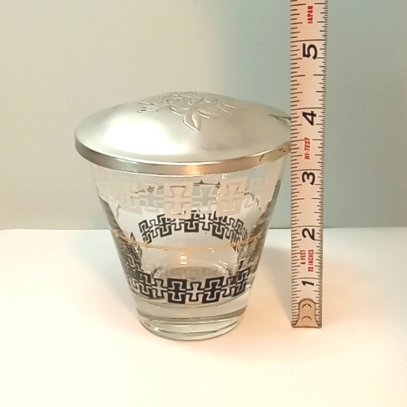 Vintage Libbey Mid-Century Modern black, white and gold condiment jar. - Picture 7 of 8